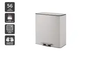 Matt Blatt 56L Pedal Dual Compartment Soft Close Kitchen Rubbish Bin (Grey)