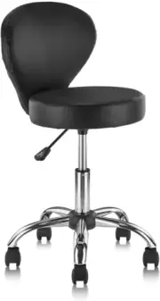 Rolling Swivel Salon Stool Chair with Back Support Adjustable Hydraulic Office