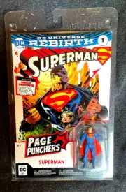 DC Universe Rebirth Superman Action Figure with Comic Book