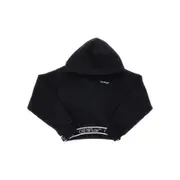 [OFF WHITE] OFF WHITE Cropped hoodie with lurex logo band Kids 10Y 10Y Black