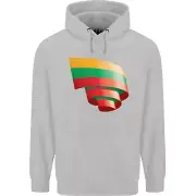 Curled Lithuania Flag Lithuania Day Football Mens 80% Cotton Hoodie