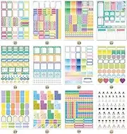 JulyCrab 12 Sheets Essentials Planner Sticker Weekly Daily Schedule Sticker Planner Sticky Notes for DIY Calendar Planner Journal Decoration