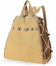 [Generic] Firewood Carrier Canvas Bag Wood Carrying Holder Bag with Handles and Shoulder Strap for Fireplaces Wood Stoves
