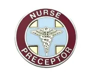 Nurse Preceptor Caduceus Cross Red on White Hat Pin PMS2381 F3D32C