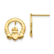 14k 14kt Yellow Gold Madi K Claddagh Post Earrings 11 mm