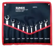 Sunex 9809A Flare Nut Wrench Set 9 Pieces