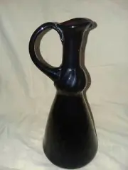 Vintage Blown Swirl Glass 9" Dark Purple Pitcher