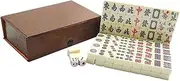 Abaodam 1Set Portable Chinese Mahjong Game Lightweight Travel Kit for Outdoor Fun Easy to Clean Design for Camping and Family Gatherings