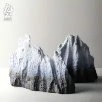 在飛比找蝦皮商城優惠-九土現代陶瓷簡約擺件現代陶瓷假山擺件簡約景觀雪山室內客廳酒櫃