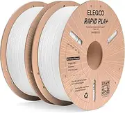 ELEGOO Rapid PLA Plus 3D Printer Filament 1.75mm White 2KG, PLA+ Filament for 30-600 mm/s High Speed 3D Printing, Dimensional Accuracy +/- 0.02 mm, 2 Pack 1kg Spool(2.2lbs)