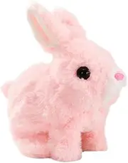 Binxind Easter Plush Toy Easter Electronic Interactive Toy Bunnies Can Walk and Talk with Sounds and Movements for Gift Pink