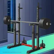 Squat Rack Adjustable Weight Bench Press Barbell Bar Stand Lifting Dipping Stati