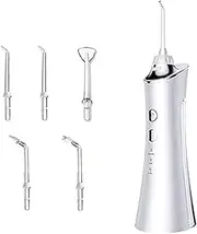 Water Flosser， Advanced Cordless Portable Oral Irrigator Handle with 5 Nozzles