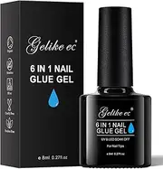 Gelike ec Gel Nail Glue - 6 in 1 UV Nails Glue Base Coat for Nail Tips, Strong Adhesive for False Nails, Acrylic tips, Press on Nails