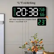 USB Powered 9 Inch Large Digital Wall Clock Temperature Humidity Auto Dimmer