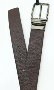 Roberto Cavalli Class Men's Dark Brown Reversible Pebble Leather Belt Size 85