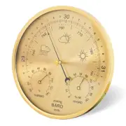 Barometer Thermometer Hygrometer 3-in-1 Wall Hanging,Ø17,5cm Aluminium Alloy ...
