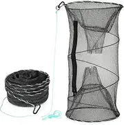 2 Pack Collapsible Minnow Trap Fish Trap – Foldable Crawfish Traps Crab Traps Crawdad Trapes Fishing Net Portable Bait Cage