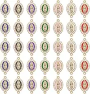 [Mlurcu] Virgin Mary Charms 35 Pcs Virgencita Charms Virgen de Guadalupe Charms Alloy Enamel Pendant Charms Inlay Rhinestones Our Lady of Guadalupe Charms Mexican Charms for Bracelets Necklaces Jewelry Making