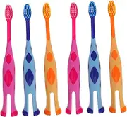 IWOWHERO 6pcs Soft Toothbrush for Kids Cartoon Deer Gentle Bristles Brush for Children's Oral Care
