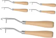 Beaupretty 6PCS Latch Hook Crochet Tools for Wig Repairs and Rug Making Ergonomic Handle for Easy Weaving and Dreadlock Crafting for Professional and Personal Use