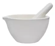 Porcelain Mortar & Pestle Set, 50oz - Unglazed Grinding Surface - Eisco Labs