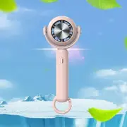Mini Desk Fan Mini Handheld Fan with Buckle Speed Adjustable Air Cooling Fan USB Personal Fan Portable Hand Fan for Camping Car Backpacking,Pink