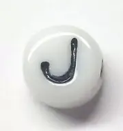 Antique Vintage 1960's 1970's Baby Letter Bead Initial " J " Steampunk #C715