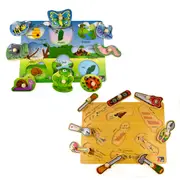 Koala Dream Minibeasts And Tools Early Learning Wooden Peg Kids Puzzle 18m+