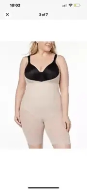 Miraclesuit Shapewear Sheer Extra Firm Singlette Slimming Bodysuit Nude Tan XL