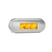 LED Autolamps Amber Marker Light Amber Lens Brushed Bezel 12-24V 2 LED Lamp Bulk