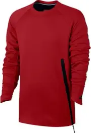Nike Mens Sportswear Tech Fleece Crew Shirt Size-L Color-Red Black