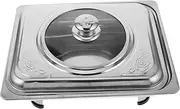 Stainless Steel Buffet Pan with Lid Chafing Dish for Catering Outdoor Events Parties Elegant Metal Buffet Tray with Detachable Legs for and Storage