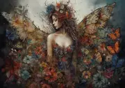 Reba Rose Creations, Rice Paper, Decoupage, Mixed Media, Night Fairy, Floral, Fl