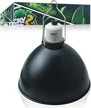 LUCKY HERP Diameter 20.5 cm Aluminium Dome Reptile Light, Aluminium Reflector Lamp, Heat-Resistant Porcelain Frame, Reptile Heat Lamp Light for UVB Bulb Solar Heat Bulb