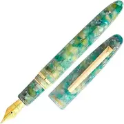 Esterbrook Estie Sea Glass Series Fountain Pen Made of Acrylic Marble Green Gold Nib Fine Line Width ESG816-F Fine