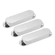 Guitar Pickup Cover Closed Single Coil Plastic Closed Shell Silver Tone 3Pcs