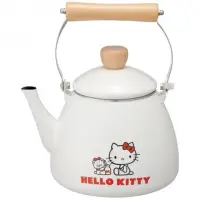 在飛比找momo購物網優惠-【小禮堂】HELLO KITTY 不鏽鋼琺瑯茶壺 2L 《白