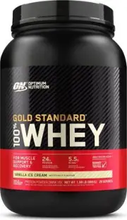 Optimum Nutrition Gold Standard 100% Whey Protein Powder, Vanilla Ice Cream, 2