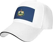 [SSIULUS] Vermont State Flag Casquette Cap Hats,Trucker,Baseball Cap with Snapback,Perfect for Summer,Golf