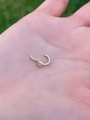 Hinged Hoop Ring Septum Clicker Helix Conch Hoop Single Natural Diamond 14k Gold