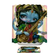 Hindu Goddess Saraswati Playing Veena Shower Curtain