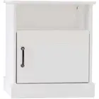 Liberty Modern Wooden Nightstand Side Bedside Table Open Shelf W/ 1-Door - White