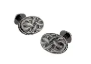 Celtic Knot Cufflinks Pewter Solomon’s Knot Fully Embellish Design Whale Tail