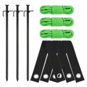 1Set Steel Tree Stake & Support Kit Young Tree Straightening Black, Grass Green