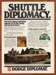 1978 Dodge Diplomat Vintage Print Ad/Poster Retro Car Wagon Man Cave Pop Art 70s