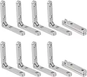 Rddconkit 10 Pcs 90 Degree Hinges Wooden Box Gift Wine Jewellery Box Chest Case Hinge Cabinet Hardware with Screws (Silver)