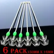 6 X 150mm 17mm SQUID JIG SPIKE CALAMARI LUMO BEAD STAINLESS JIGS FISHING LURES