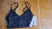 Calvin Klein Unlined Bralette Black Xs Glitter Underwear Top Girls