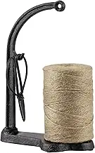 MOLIGOU Cast Iron Twine Holder Set, Twine Holder with Scissors and Jute Twine Roll, String Holder Dispenser for Crafting, Gardening, Gift Wrapping Black